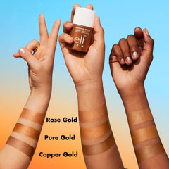 e.l.f. SKIN Bronzing Drops Mini mixed with moisturizer for even radiance