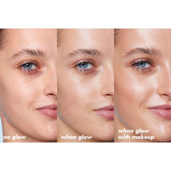 Gel texture of elf Suntouchable Glow SPF 30 with peach shimmer visible