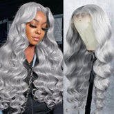 ELFSECRET grey lace-front wig 13x6 body wave for natural daily styling