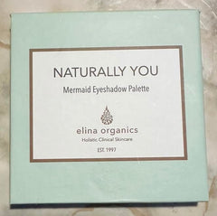 Elina Organics Mermaid Eyeshadow Palette open compact shows ocean hues for a vibrant look