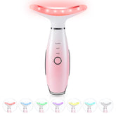 ELISHINE 7-Color Neck & Face Massager front view in pink for gentle facial activation
