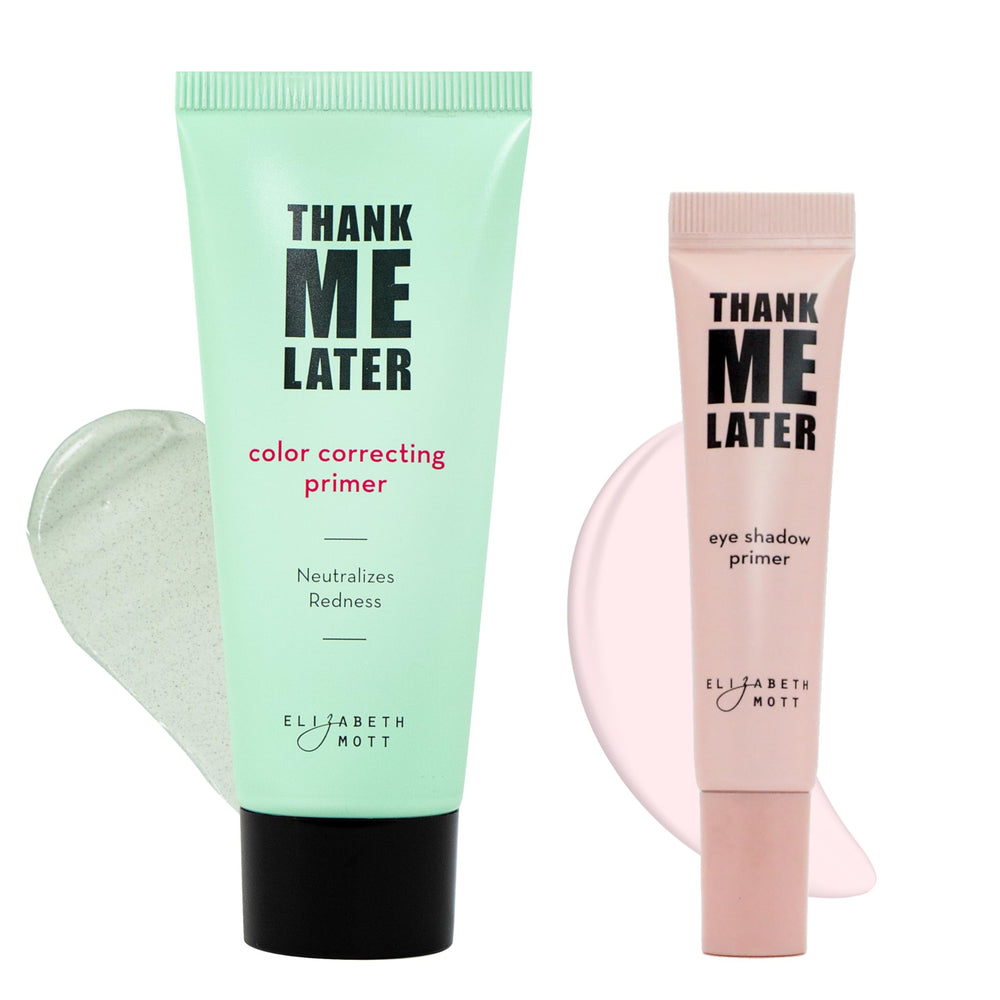 Elizabeth Mott Thank Me Later duo packaging shows sleek, informative kit for easy shopping