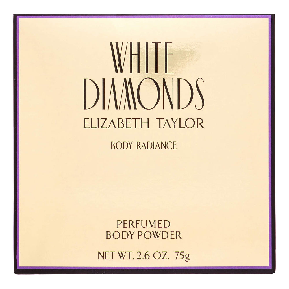 Elizabeth Taylor White Diamonds Body Radiance powder bottle for daily fragrance and silky skin.