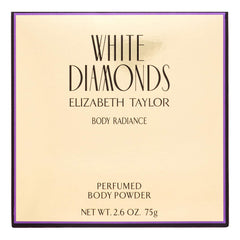 Elizabeth Taylor White Diamonds Body Radiance powder bottle for daily fragrance and silky skin.