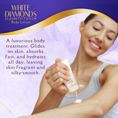 Elizabeth Taylor White Diamonds perfumed body lotion for silky skin and scent
