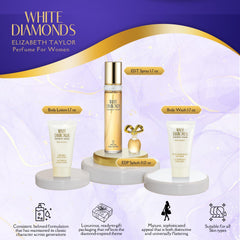 Elizabeth Taylor White Diamonds spray bottle, compact luxury for on‑the‑go elegance.