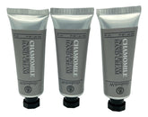 elizabeth W chamomile hand cream tubes shown for travel-friendly moisture