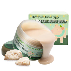 Elizavecca Green Piggy cream spread on hand demonstrates moisturizing texture