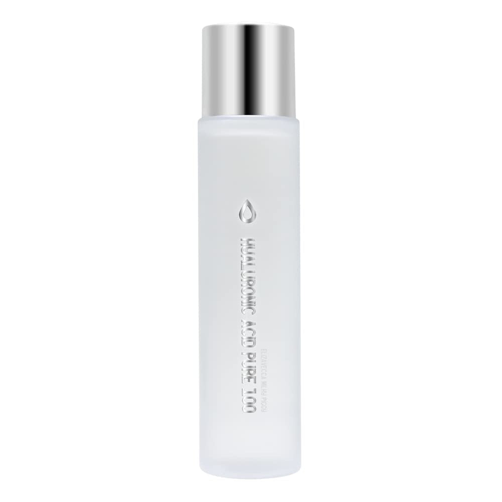 Elizavecca Hyaluronic Acid Serum bottle on counter, showcasing deep hydration.