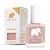 ella+mila Desert Suede bottle showing quick-dry pink polish for busy days