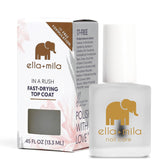 ella+mila In a Rush bottle pour shows quick-dry action for busy days.