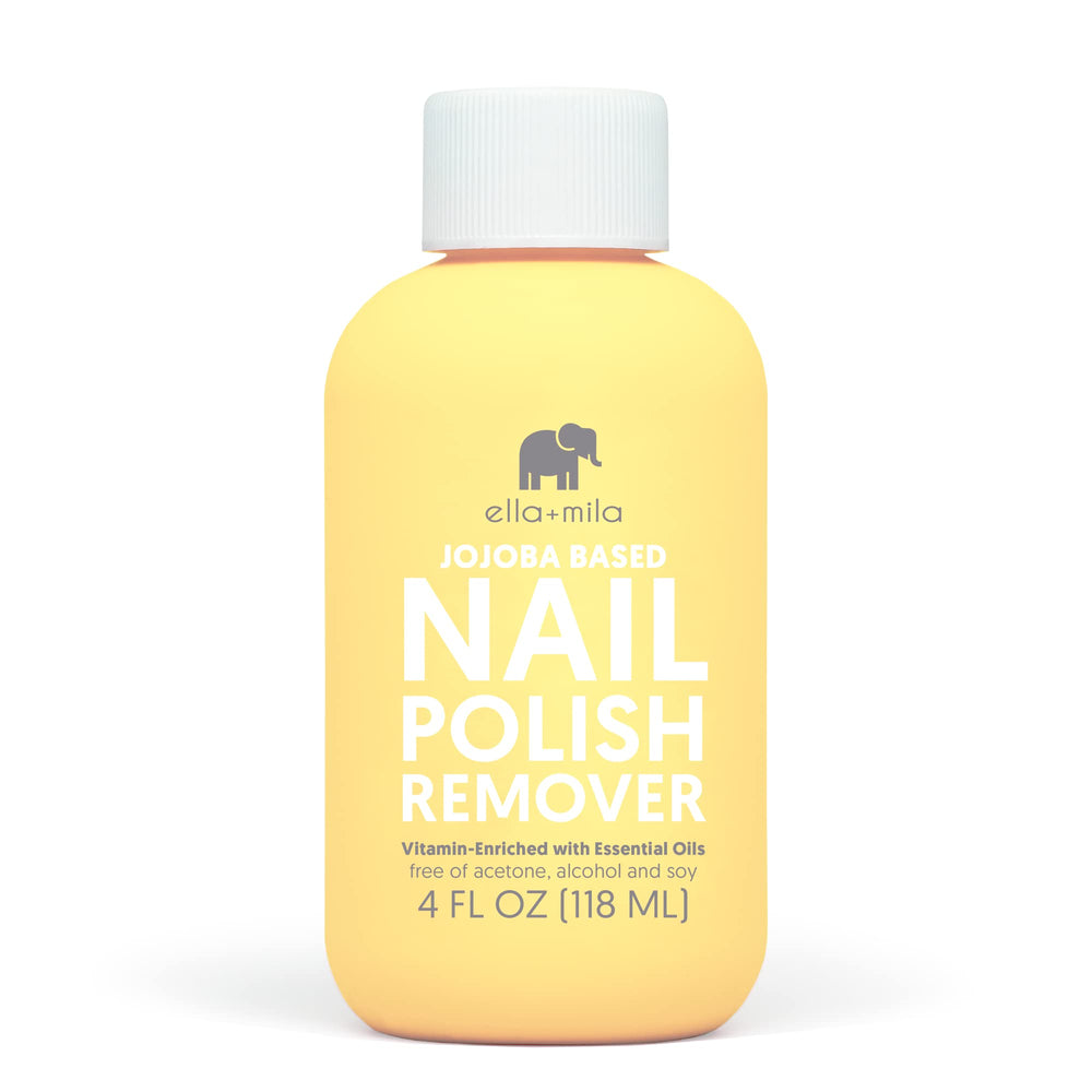 ella+mila Jojoba Nail Polish Remover bottle for gentle, non acetone polish removal