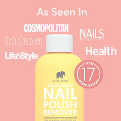 ella+mila Jojoba Nail Polish Remover cotton-wipe saturating for gentle removal