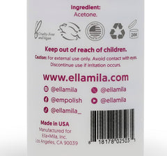 Ella+Mila pure acetone for gel removal, softening tough layers with ease.