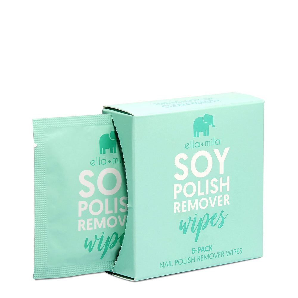 ella-mila soy nail polish remover wipes in travel size for on-the-go polish removal