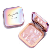 ELLESY Rainbow Glow palette open, showing four shades for radiant skin