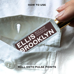 Ellis Brooklyn Milk Wood packaging with elegant bottle design for premium display