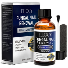 Ellocy toenail fungus treatment bottle promoting nail repair and renewal.