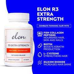 Elon Complete Care Kit conditioner bottle delivering hydrating shine for damaged hair