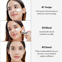 ELROEL Blanc Cover Stick V White dewy finish gives radiant, natural-looking skin.