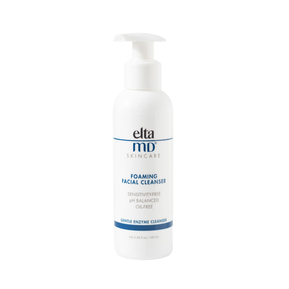 EltaMD Foaming Facial Cleanser bottle pump for oil-free cleansing and makeup removal.