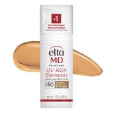 EltaMD UV AOX Elements tinted sunscreen on pump bottle for daily protection.