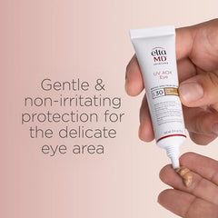EltaMD packaging box highlights antioxidants and dermatologist-friendly ingredients for sensitive eye skin