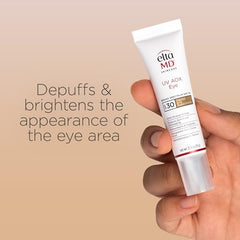 EltaMD UV AOX Eye Tinted Sunscreen on skin swatch highlighting lightweight tint and natural glow