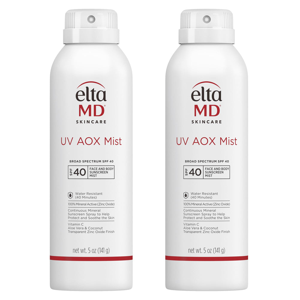 EltaMD UV AOX Mist face bottle for quick daily sun protection.