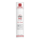 EltaMD UV Clear SPF 46 bottle front shows oil-free protection for sensitive skin