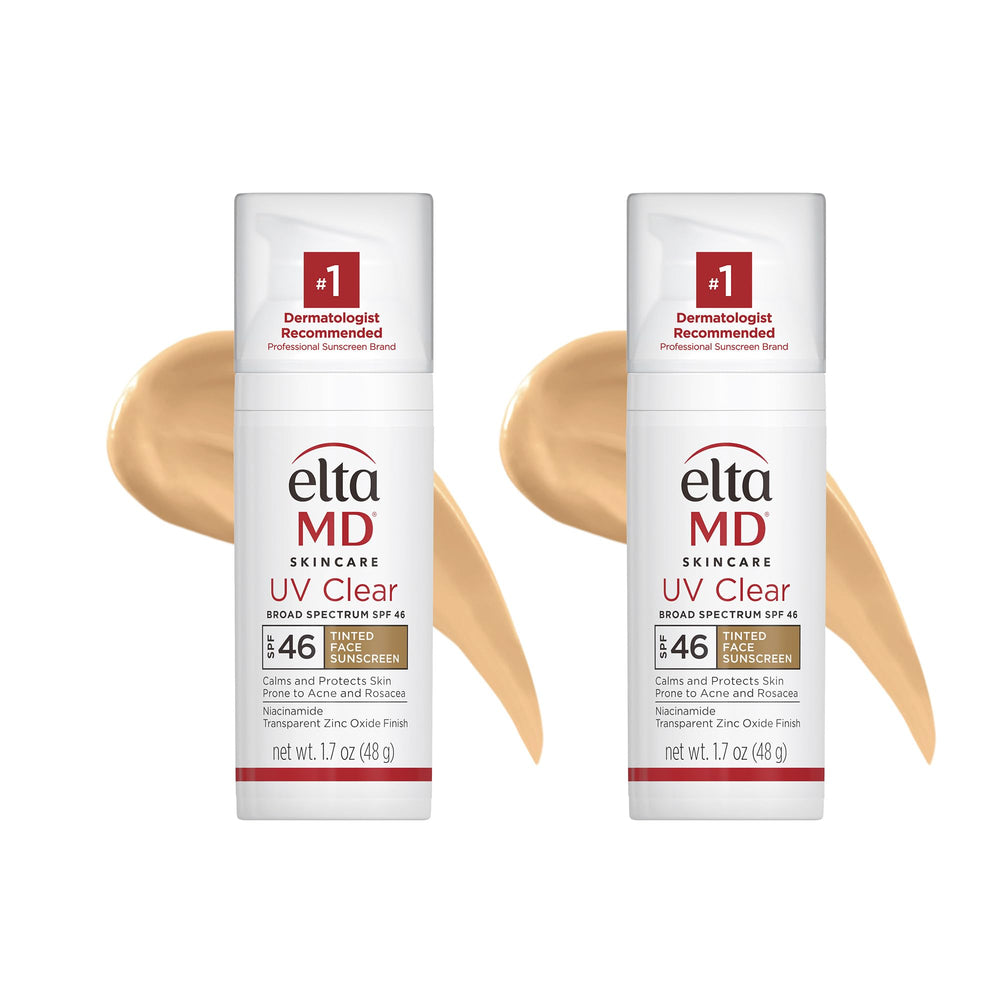 EltaMD UV Clear tinted sunscreen bottle with oil-free SPF 46 protection