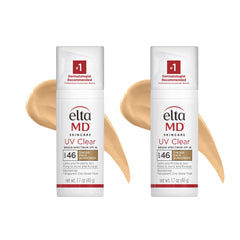 EltaMD UV Clear tinted sunscreen bottle with oil-free SPF 46 protection