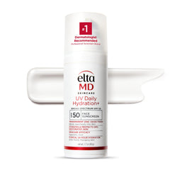 EltaMD UV Daily Hydration+ SPF 50 bottle demonstrates lightweight daily protection.