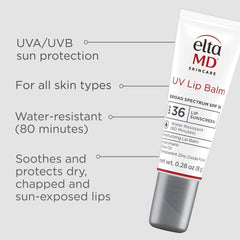 EltaMD UV Lip Balm SPF 30+ packaging highlighting hydration
