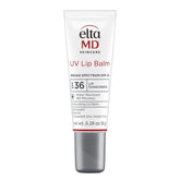 EltaMD UV Lip Balm SPF 30+ tube close-up shows zinc oxide protection