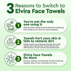 Elvira soft, absorbent disposable towels ideal for makeup removal.