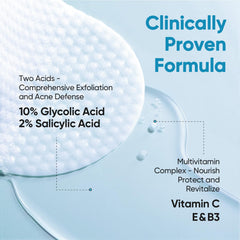 Elvira Glycolic Pads pad smooth side ready for gentle exfoliation