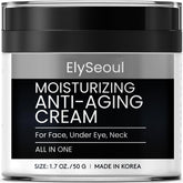 ElySeoul 6-in-1 face cream packaging illustrates a versatile daily moisturizer for men.