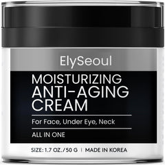 ElySeoul 6-in-1 face cream packaging illustrates a versatile daily moisturizer for men.