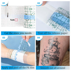 Emalla second skin tattoo cover 6 inch roll, flexible fit for larger designs