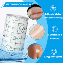 Emalla tattoo cover closeup shows transparent film for healing visibility