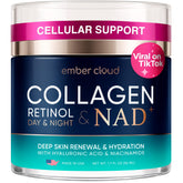 Ember Cloud Collagen NAD+ Cream bottle pump for easy daily application.