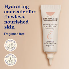 Embryolisse Concealer applied under the eye with a smoothing touch for fatigue relief.