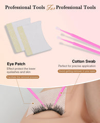 EMEDA cream texture remover closeup during careful lash removal