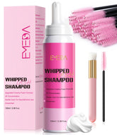 EMEDA Whipped Lash Shampoo foam close-up for gentle lash cleansing