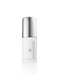 Emepelle Eye Cream jar close-up showing creamy texture for brightening around the eyes.