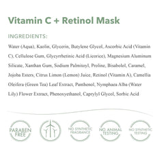 emerginC Vitamin C + Retinol Mask application close-up suggesting even tone improvement.