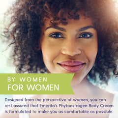Emerita phytoestrogen body cream application spot demonstrates easy massage.