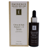 Eminence Citrus and Kale Potent C Plus E Serum bottle, fast absorbing for all skin types
