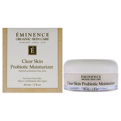 Eminence Clear Skin Probiotic Moisturizer bottle showing balanced hydration for acne-prone skin